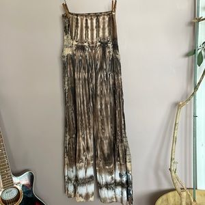 Brown Tie Dye Flared Pants